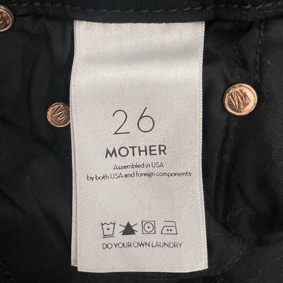 Mother High Waisted Looker Not Guilty One Liner Skinny Jeans Black Women Size 26 - Picture 10 of 12
